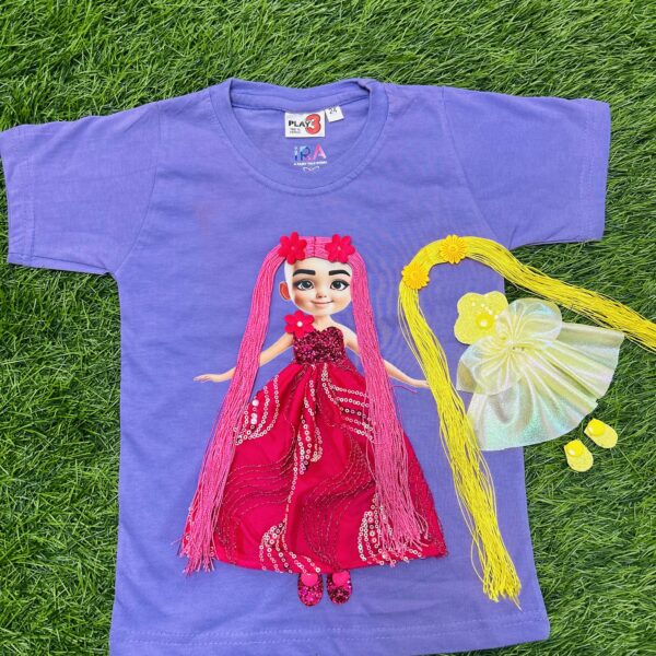 Magical Doll Fashion T-Shirt Set –  Pink & Yellow Combo
