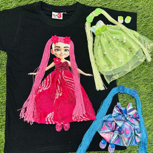 3 Magical Looks, 1 Fairy-Tale Tee-Pink, Green & Blue Combo
