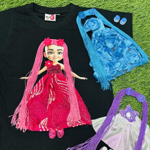 3 Magical Looks, 1 Fairy-Tale Tee-Pink, Purple & Blue Combo