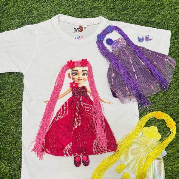 3 Magical Looks, 1 Fairy-Tale Tee-Pink, Purple & Yellow Combo
